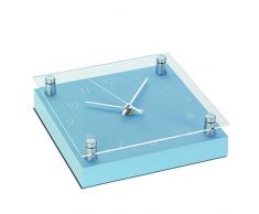 Kela 22737 Horloge Murale CarrÃ©e 19 x 19 cm, Bristol Bleu Clair