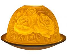 Him DL0004 Bouquet (Bunch of Roses) -photophore en Porcelaine, Blanc Cassé, 12x12x8 cm