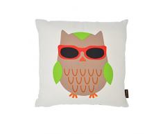 ZONS Coussin imprimÃ© Hibou 45x45cm (6 Designs) + Rembourrage 450g (Beige)