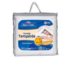 Bleu CÃ¢lin Couette TempÃ©rÃ©e avec Enveloppe en Satin, 2 Personnes, 220x240 cm, KS30i