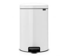 Brabantia 111846 Poubelle à Pédale Newicon avec Seau en Plastique, 20 L - Blanc