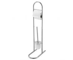 FERIDRAS 151036Â Lampadaire Brosse de Toilettes et Porte-Rouleau, Chrome, 11Â x 17Â x 41Â cm