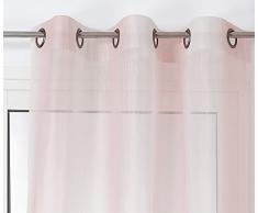 Linder Voilage Rayures, Polyester, Rose, 155x280 cm