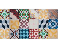 Viniliko Vintage Tiles Tapis en Vinyle Multicolore 50 x 100 cm