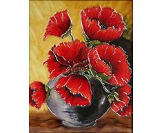 YH-Arts Poppy Bol en cÃ©ramique, Carreaux, Multicolore, 11Â x 35,6Â cm