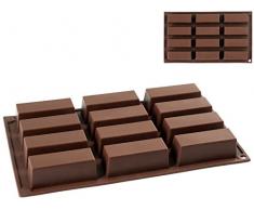 Home Moule à 12 Mini-Cakes, Silicone, Marron