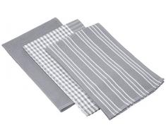 Calitex A9Y9308FZ1A Gitane Lot de 3 Torchons Coton Gris 65 x 45 cm