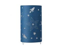 Pauleen 480.35 48035 Cute Universe Max. 20W Lum. à Poser pr amp. E14 Lampe chambr Enfant étoiles fusées Bleu 230V Métal/Tissu sans Ampoule