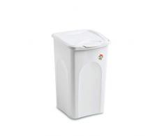 Stefanplast Panier Ã Linge Primavera Line de Turquoise Intense - 25Â Litre, Plastique, Blanc, 25 Litre