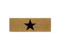 Relaxdays 10020177 Paillasson ETOILES fibres de coco dessous caoutchouc antidérapant porte entrée tapis usage intérieur extérieur HxlxP 1.5 x 75 x 25 cm étoile nature