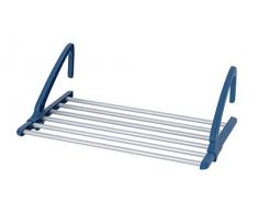 WENKO Séchoir pour balcon télescopique - Séchoir à linge Universal pour le radiateur et le balcon, 57-106 x 21 x 37.5 cm, Argent mat