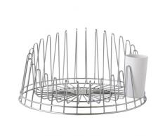 Alessi Apd04 a Tempo Egouttoir à Vaisselle en Acier Inoxydable 18/10 Brillant avec Ãgouttoir à Couverts en Résine Thermoplastique, Set de 2 Pièces