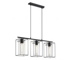 EGLO 49496 Lampe suspendue, Acier, E27, Noir