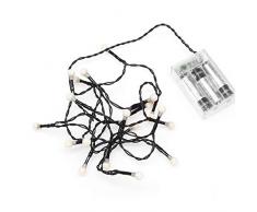 Konstsmide 1491-107 Guirlande dEclairage de Cerise sur Pile 20 LEDs Blanc Chaud CÃ¢ble Noir