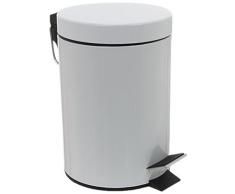 JJA 105612 Poubelle Métal Blanc 3 L
