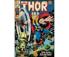 Thedecofactory RMK1648SLG Stickers Marvel Thor Comic Book GÃANT ROOMMATES REPOSITIONNABLES (61X87CM), Vinyle, Multicolore, 180 x 90 x 0,1 cm