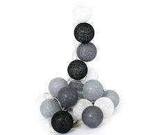 THE HOME DECO LIGHT LA10056/WEB Guirlande DIntÃ¨rieur Litli, Plastique, Blanc, Noir, Gris