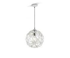 Trio Leuchten 305100161 Jacob Lampe suspendue, Métal, E27, Grau Antik, 40 x 40 x 150 cm