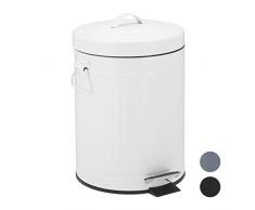 relaxdays 10025611_49 Poubelle, Acier Inoxydable, Blanc, 30 x 22 x 27 cm