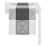 Apelt Chemin de Table, Polyester, Blanc/Gris, 44Â x 140Â x 0,5Â cm