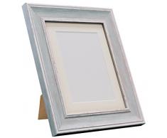 Frames by Post Scandi Cadre Photo Vintage, Distressed Blue with Ivory Mount, 30 x 24 Image Size 24 x 20 inch