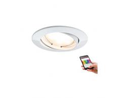 Paulmann 92093 SmartHome encastrÃ© LED Coin spot encastrÃ© 2,4W blanc dÃ©poli commande dÃ©clairage couleur RGB orientable commande par Bluetooth