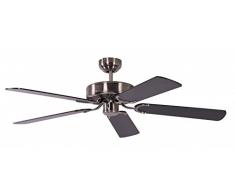 Pepeo GmbH 1336201232_v3 Potkuri Ventilateur de plafond 132 cm Argent Vieilli/Noir