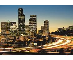 Sunny Decor Poster mural paysage urbain nocturne 8 parties 368 x 254 cm