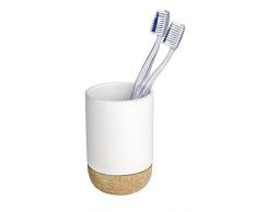 Wenko 22623100 Gobelet en céramique Corc Blanc, 7,5 x 7,5 x 11,5 cm