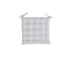 Soleil docre Dessus de Chaise capitonnÃÂ© Alix Blanc, Polyester, 40 x 40 x 5 cm