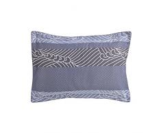 Essix Zahara Taie doreiller Satin de coton Bleu 70 x 50 cm