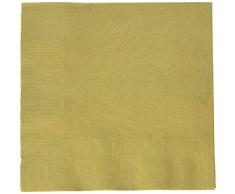 Amscan International 50 Serviettes de Table en Papier Or 33cm 2 Plis