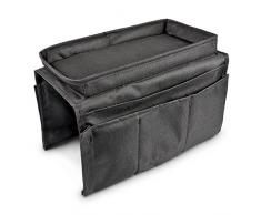 Relaxdays 10017194 Organiseur Pliant Noir Plateau pour Accoudoir Canapé Noir