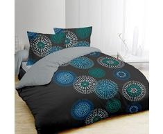 VISION Inès Housse de couette et 2 Taies assortis, Coton, Gris, 260x240cm