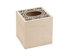 Glorex 6 1682 129 BoÃ®te Ã Mouchoir en Bois avec Fond 12, 8x12,8cm, Naturel