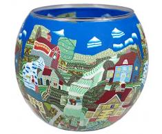 Him CC233 photophore Verre amÃ©ricain (American Village), Multicolore, 11x11x9 cm