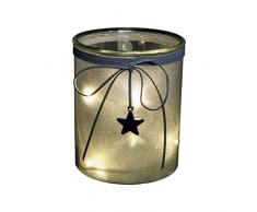 Festive Productions 15Â cm Ã Piles Ã©clairÃ© Effet Paillettes Ã©toile Lanterne, Blanc Chaud