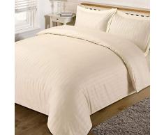 Dreamscene housse de couette superbe Satin rayÃ© Parure de lit, crÃ¨me, Simple