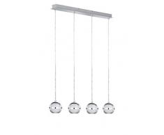 WOFI 7740.04.01.0000 Lampe suspendue, Plastique, Chrome, Transparent