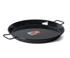 LA IDEAL Poêle à paella en acier émaillé, Noir, 50 cm, Lot de 12