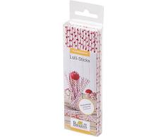 Birkmann 443211 Bâtonnets à Sucette pour CakePops 48 pièces Pois Rouges, Papier, Blanc, 15 x 0,5 x 0,5 cm