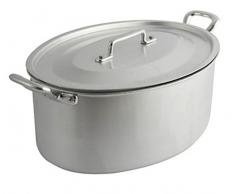 Italo Ottinetti Casserole Ovale avec Couvercle, Métallique, Taille Unique