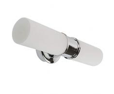 Ranex 3000.053 Double Applique Salle de Bain verre opale et acier chromé
