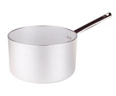 Pentole Agnelli - Casserole Ronde en Aluminium, épaisseur 5 mm, Foyer Radiant, avec poignées en Acier Inoxydable, argenté 16 cm Argent
