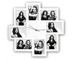 Zep S.r.l PC008W Horloge Murale pour 8 Photos 10x15 cm Blanc Trieste, Plastique