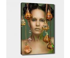 Bonamaison Peinture sur toile, multicolore, 70 x 100 cm - Conçu et fabriqué en Turquie