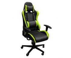 JBM rotative, Chaise Gaming, Noir et Vert, Unique