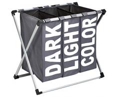 AmazonBasics Panier Ã linge triple Gris foncÃ©