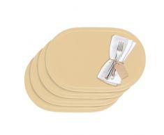 Westmark Lot de 4 sets de table en vinyle 45,5 x 29 cm, Vinyle, beige, 45.5 x 29 cm
