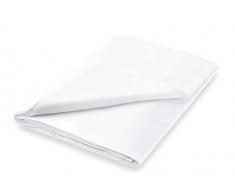 Peacock Blue Hotel Thread Count Plain Dye Drap Plat, 100% Satin de Coton peignÃ© 600 Fils, Blanc, Simple